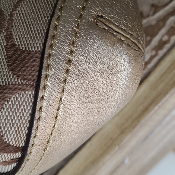 Coach Leather Shoulder Bag Brown/Gold 12369 - Picture 12 of 16